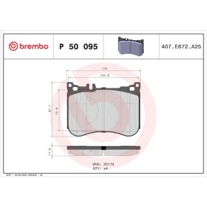 Brembo Brake Pad, Fmsi Number D1688-8915, Low-Metallic, Set of 4 – P50095