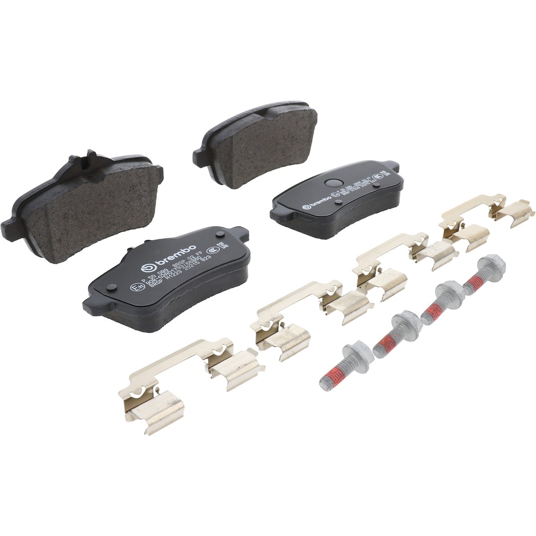Brembo Brake Pad, Fmsi Number D1630-8848, Low-Metallic, Set of 4, With Hardware – P50099