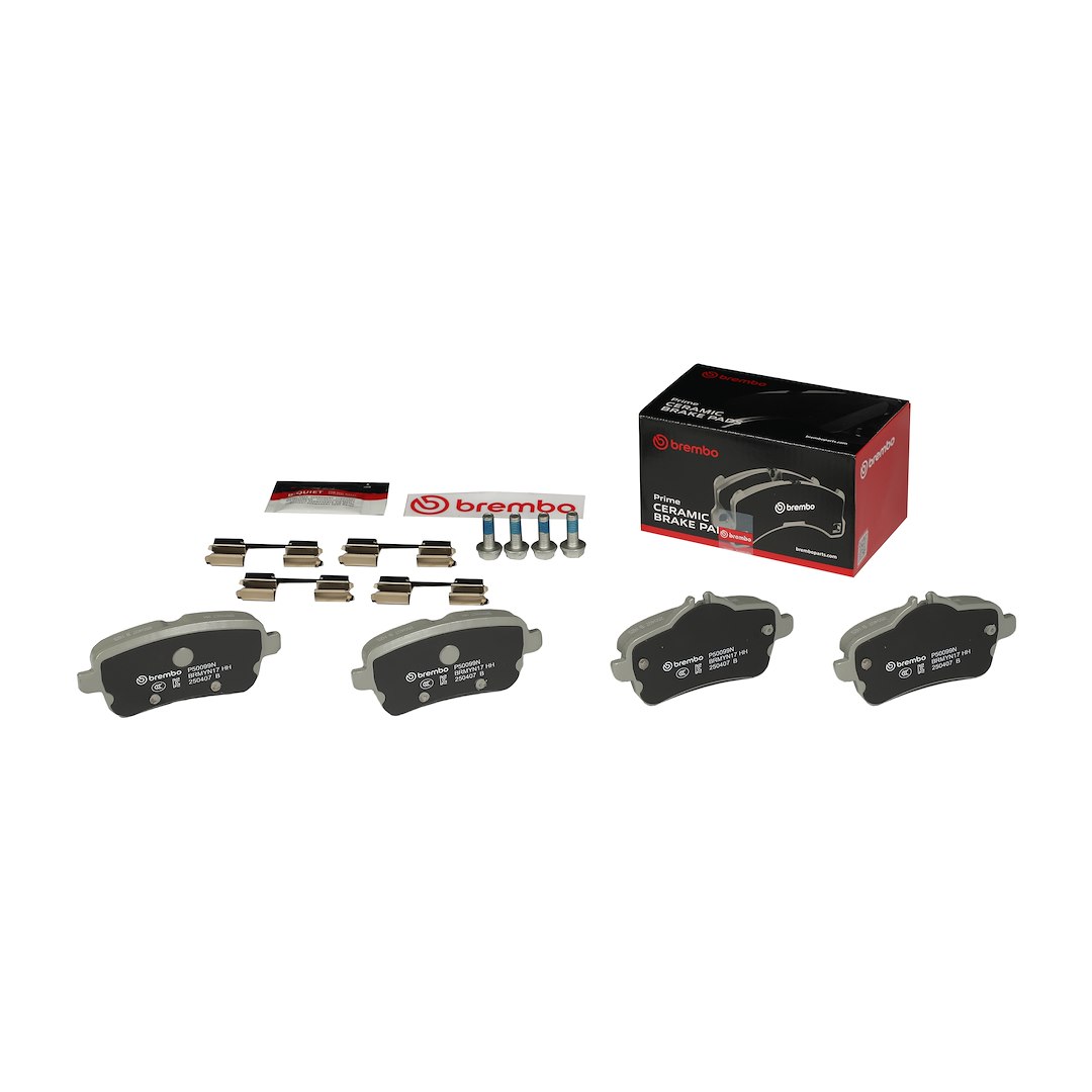 Brembo Brake Pad, Nao, Fmsi Number D1630-8848, Ceramic, Set of 4, With Hardware – P50099N