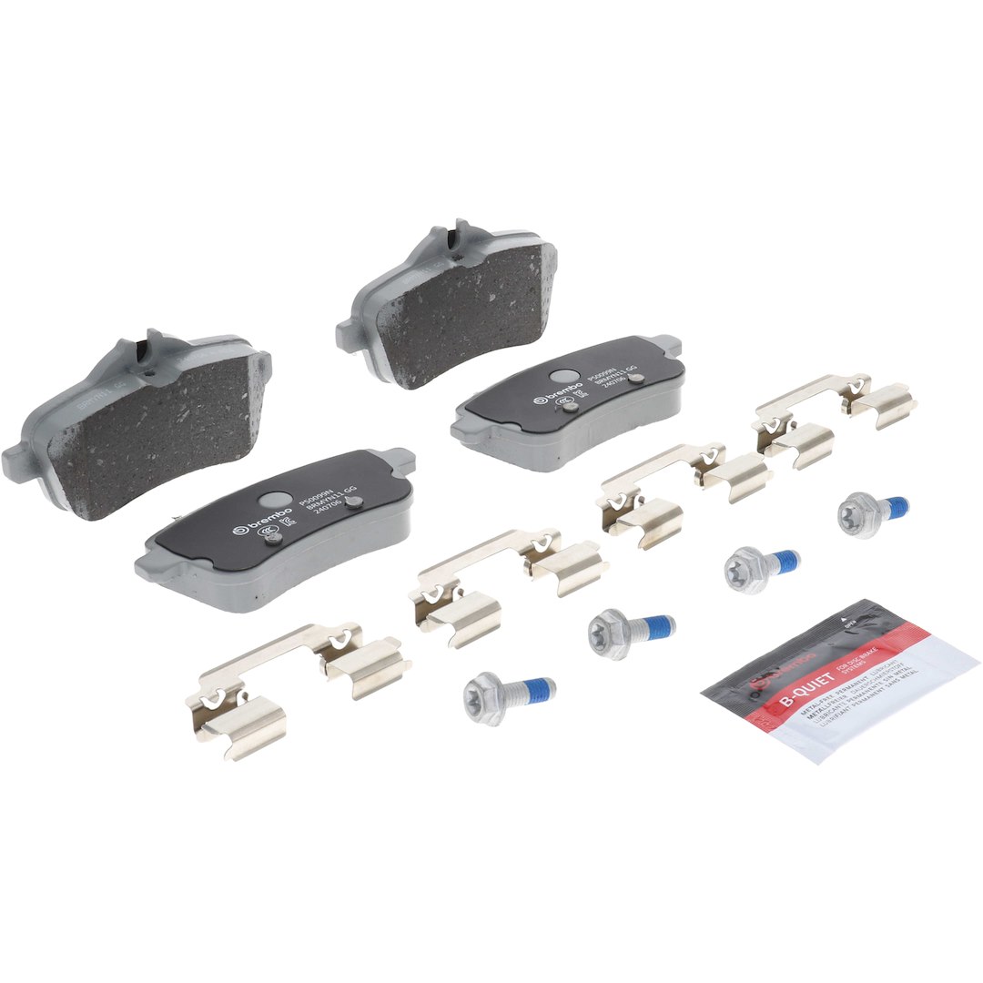 Brembo Brake Pad, Nao, Fmsi Number D1630-8848, Ceramic, Set of 4, With Hardware – P50099N