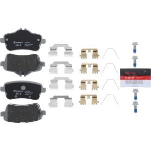 Brembo Brake Pad, Nao, Fmsi Number D1630-8848, Ceramic, Set of 4, With Hardware/ Brake Caliper Screws – P50100N