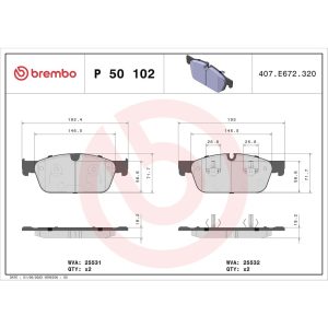 Brembo Brake Pad, Fmsi Number D1636-8955, Low-Metallic, Set of 4 – P50102