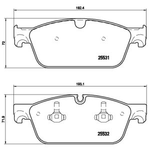 Brembo Brake Pad, Xtra Line, Fmsi Number D1636-8955, Low-Metallic, Set of 4 – P50102X