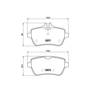 Brembo Brake Pad, Fmsi Number D1689-8916, Low-Metallic, Set of 4, With Hardware/ Brake Caliper Screws – P50103