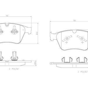 Brembo Brake Pad, Nao, Fmsi Number D1271-8387, Ceramic, Set of 4 – P50105N