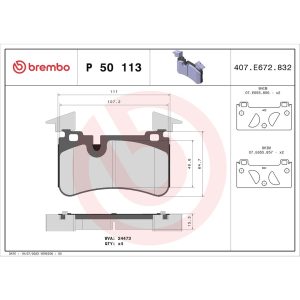 Brembo Brake Pad, Fmsi Number D1373-8485, Low-Metallic, Set of 4 – P50113