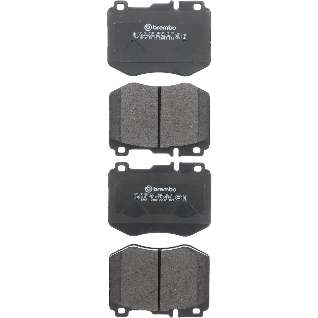 Brembo Brake Pad, Fmsi Number D1796-9025, Low-Metallic, Set of 4 – P50120