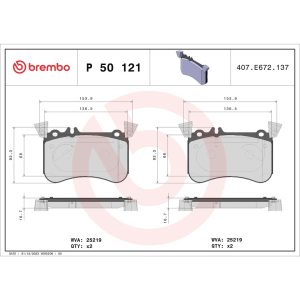 Brembo Brake Pad, Fmsi Number D1634-9031, Low-Metallic, Set of 4 – P50121