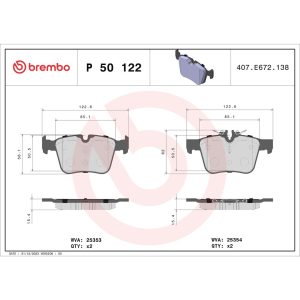 Brembo Brake Pad, Fmsi Number D1795-9024, Low-Metallic, Set of 4 – P50122