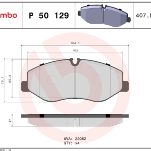 Brembo Brake Pad, Prime Line, Fmsi Number D1993-9223, Low-Metallic, Set of 4 – P50129