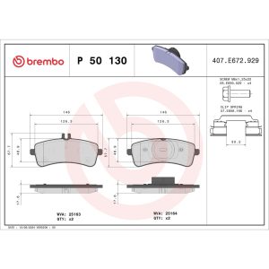 Brembo Brake Pad, Fmsi Number D1669-8898, Low-Metallic, Set of 4, With Hardware/ Brake Caliper Screws – P50130