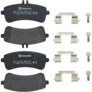 Brembo Brake Pad, Fmsi Number D1907-9136, Low-Metallic, Set of 4, With Hardware/ Brake Caliper Screws – P50132