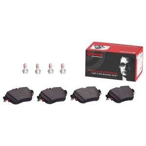 Brembo Brake Pad, Nao, Fmsi Number D1580-8792, Ceramic, Set of 4, With Brake Caliper Screws – P50134N