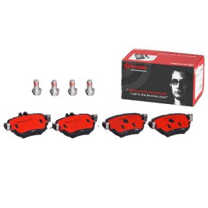 Brembo Brake Pad, Nao, Fmsi Number D1936-9161, Ceramic, Set of 4, With Brake Caliper Screws – P50136N