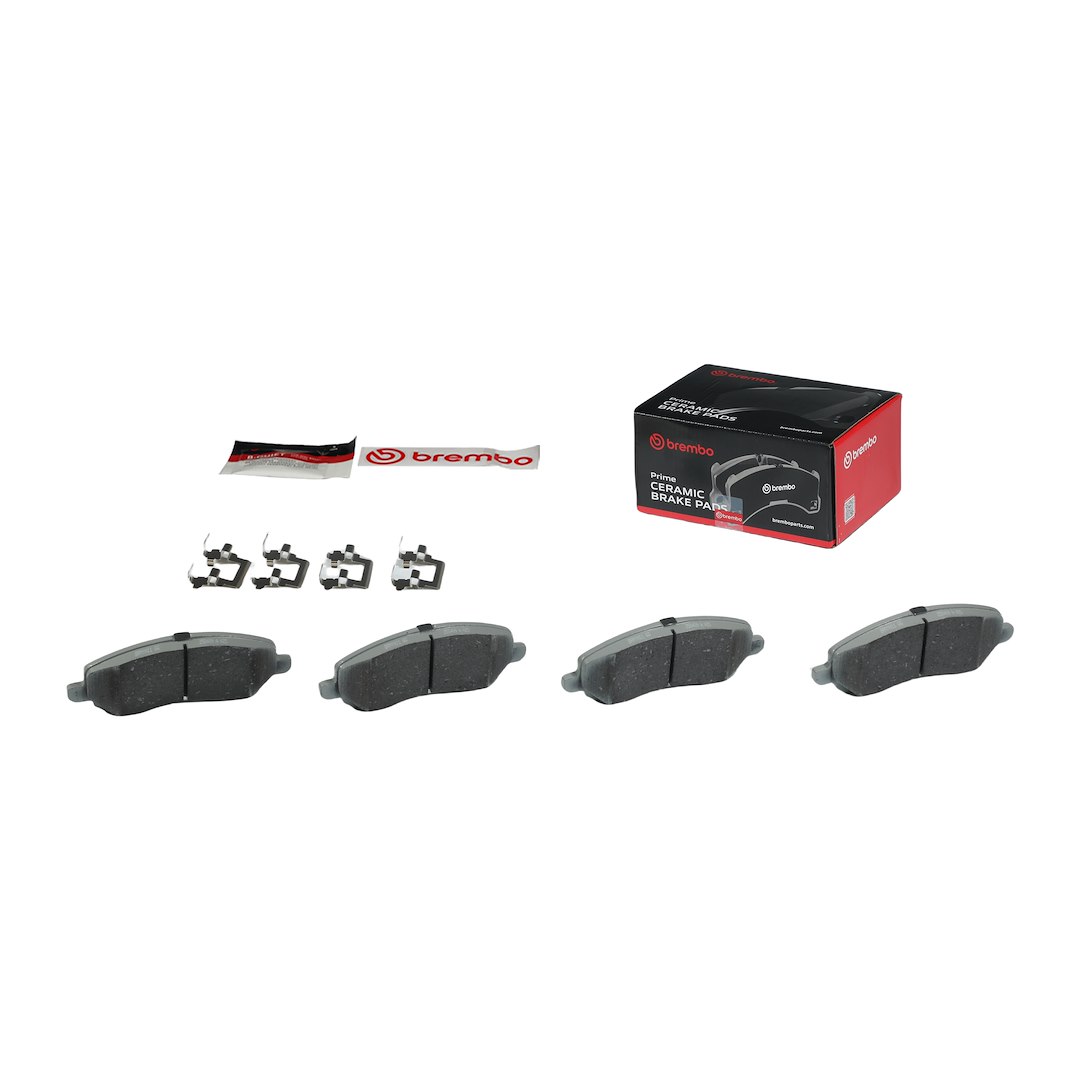 Brembo Brake Pad, Nao, Fmsi Number D866-7741, Ceramic, Set of 4, With Hardware – P54030N