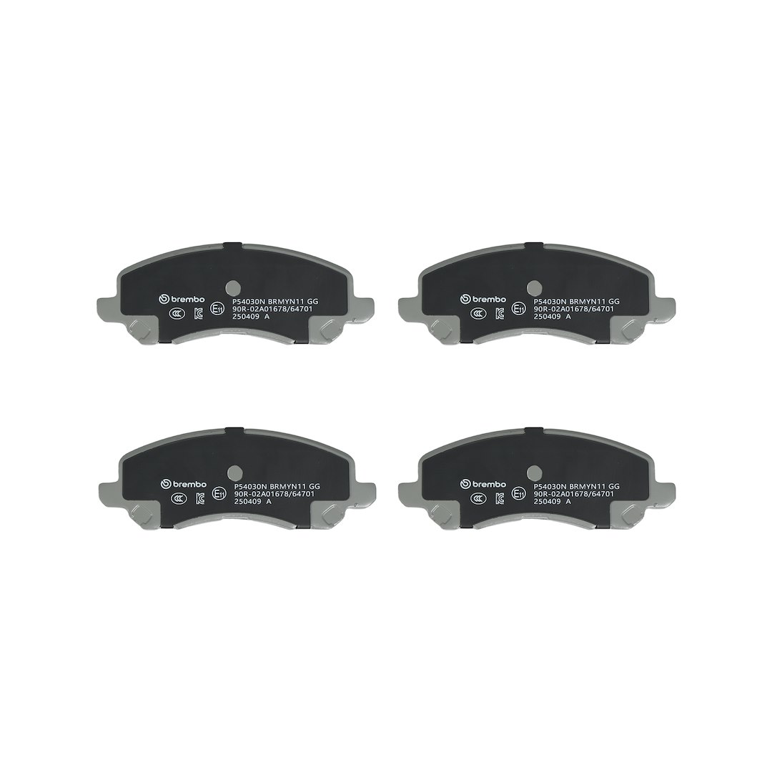 Brembo Brake Pad, Nao, Fmsi Number D866-7741, Ceramic, Set of 4, With Hardware – P54030N