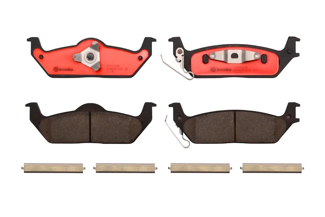 Brembo Brake Pad, Nao, Fmsi Number D1012-7916, Ceramic, Set of 4, With Hardware – P56091N