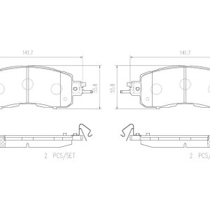 Brembo Brake Pad, Nao, Fmsi Number D1650-8878, Ceramic, Set of 4, With Hardware – P56104N
