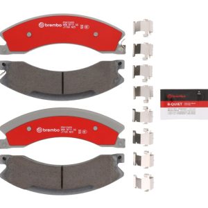 Brembo Brake Pad, Xtra Severe Duty, Fmsi Number D1565-8773, Ceramic, Set of 4, With Pad Wear Sensor/ Mounting Hardware/ Brake Lubricant – P56124SD