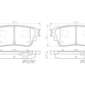 Brembo Brake Pad, Nao, Fmsi Number D2200-9441, Ceramic, Set of 4 – P56125N