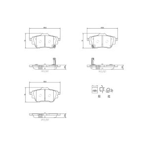 Brembo Brake Pad, Prime Line, Low-Metallic, Set of 4, With Mounting Hardware and Pad Wear Sensor – P56133