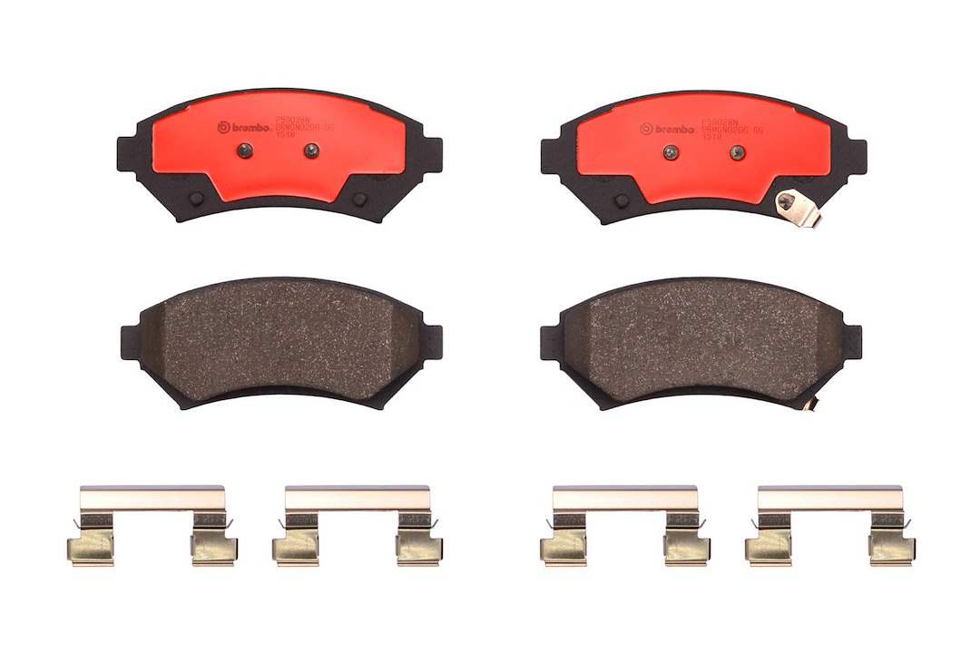 Brembo Brake Pad, Nao, Fmsi Number D818-7693, Ceramic, Set of 4, With Hardware – P59028N
