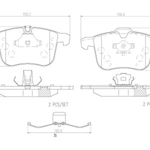 Brembo Brake Pad, Nao, Fmsi Number D1257-8376, Ceramic, Set of 4 – P59046N