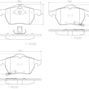 Brembo Brake Pad, Nao, Fmsi Number D819-7605, Ceramic, Set of 4 – P59048N