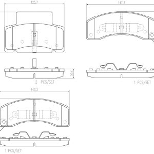 Brembo Brake Pad, Nao, Fmsi Number D459-7339, Ceramic, Set of 4 – P59061N