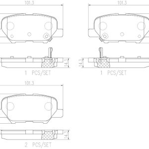 Brembo Brake Pad, Nao, Fmsi Number D1679-8908, Ceramic, Set of 4 – P61111N