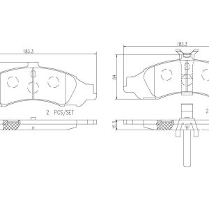 Brembo Brake Pad, Nao, Fmsi Number D1043-7946, Ceramic, Set of 4, With Hardware – P64002N