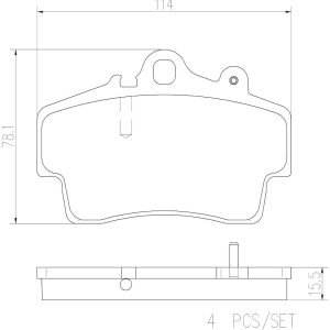 Brembo Brake Pad, Nao, Fmsi Number D737-7606, Ceramic, Set of 4 – P65007N