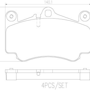 Brembo Brake Pad, Nao, Fmsi Number D916-7797, Ceramic, Set of 4 – P65011N