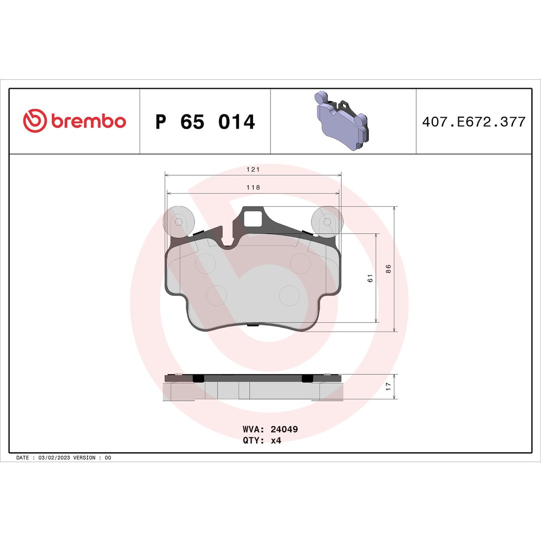 Brembo Brake Pad, Fmsi Number D1135-7894, Low-Metallic, Set of 4 – P65014