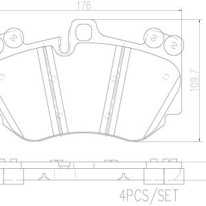 Brembo Brake Pad, Nao, Fmsi Number D1130-8241, Ceramic, Set of 4 – P65016N
