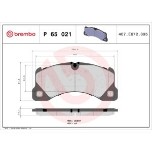 Brembo Brake Pad, Fmsi Number D1349-8641, Low-Metallic, Set of 4 – P65021