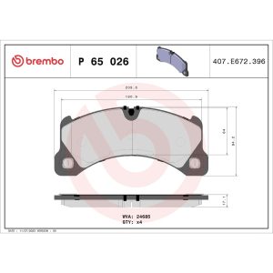 Brembo Brake Pad, Fmsi Number D1452-8642, Low-Metallic, Set of 4 – P65026