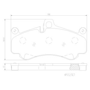 Brembo Brake Pad, Nao, Fmsi Number D991-7892, Ceramic, Set of 4 – P65032N