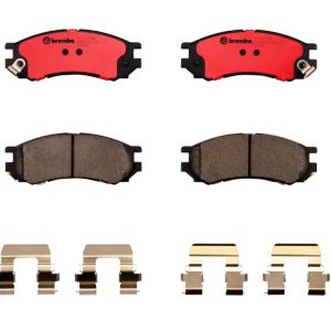 Brembo Brake Pad, Nao, Fmsi Number D728-7595, Ceramic, Set of 4, With Hardware – P73001N