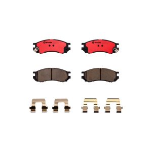 Brembo Brake Pad, Nao, Fmsi Number D728-7595, Ceramic, Set of 4, With Hardware – P73001N