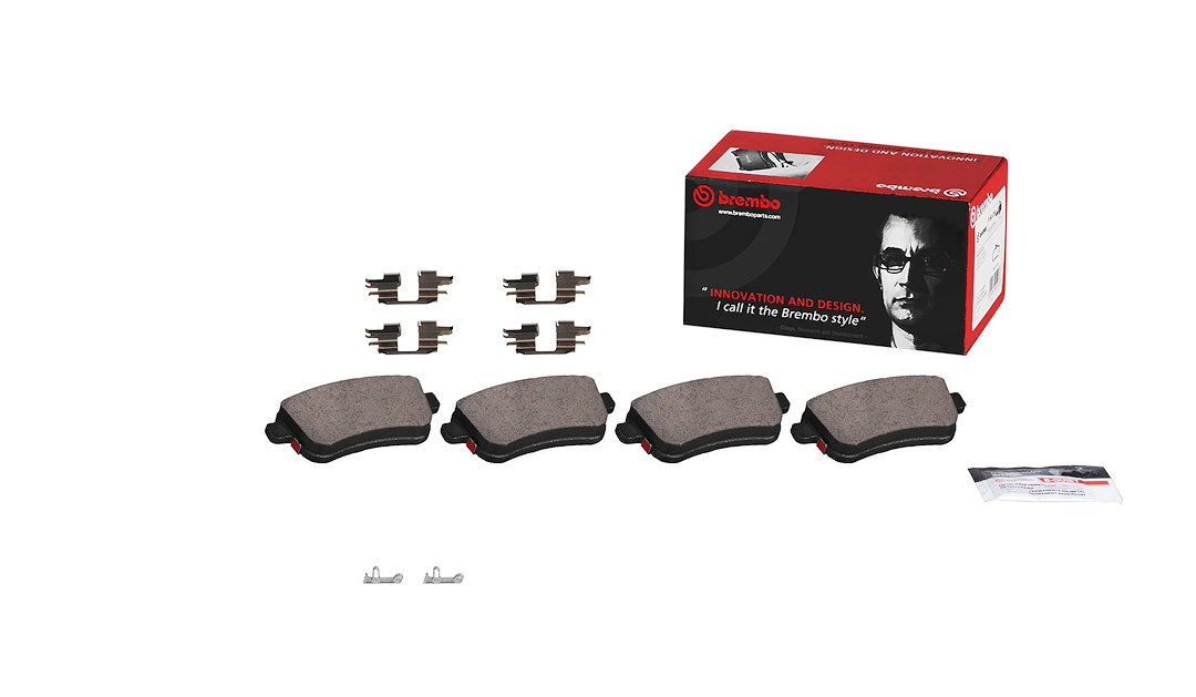 Brembo Brake Pad, Nao, Fmsi Number D1004-7905, Ceramic, Set of 4, With Hardware – P78014N