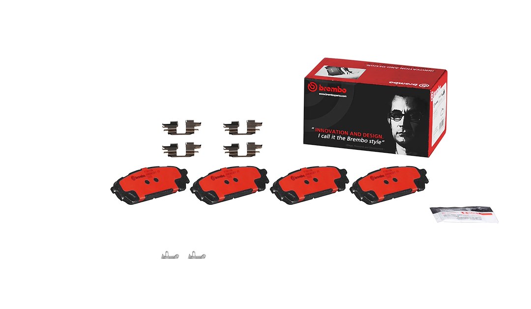 Brembo Brake Pad, Nao, Fmsi Number D1004-7905, Ceramic, Set of 4, With Hardware – P78014N