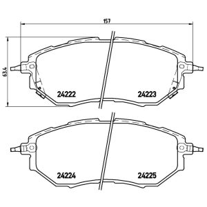 Brembo Brake Pad, Xtra Line, Fmsi Number D1078-7983, Low-Metallic, Set of 4 – P78017X