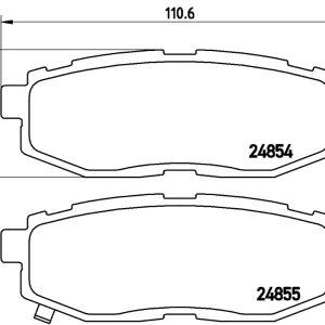 Brembo Brake Pad, Prime Line, Fmsi Number D1124-8231, Low-Metallic, Set of 4, With Mounting Hardware and Pad Wear Sensor – P78018