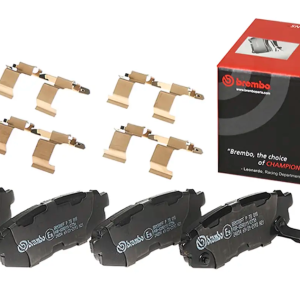 Brembo Brake Pad, Prime Line, Fmsi Number D1124-8231, Low-Metallic, Set of 4, With Mounting Hardware and Pad Wear Sensor – P78018