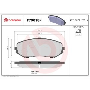 Brembo Brake Pad, Nao, Fmsi Number D1188-8307, Ceramic, Set of 4 – P79018N