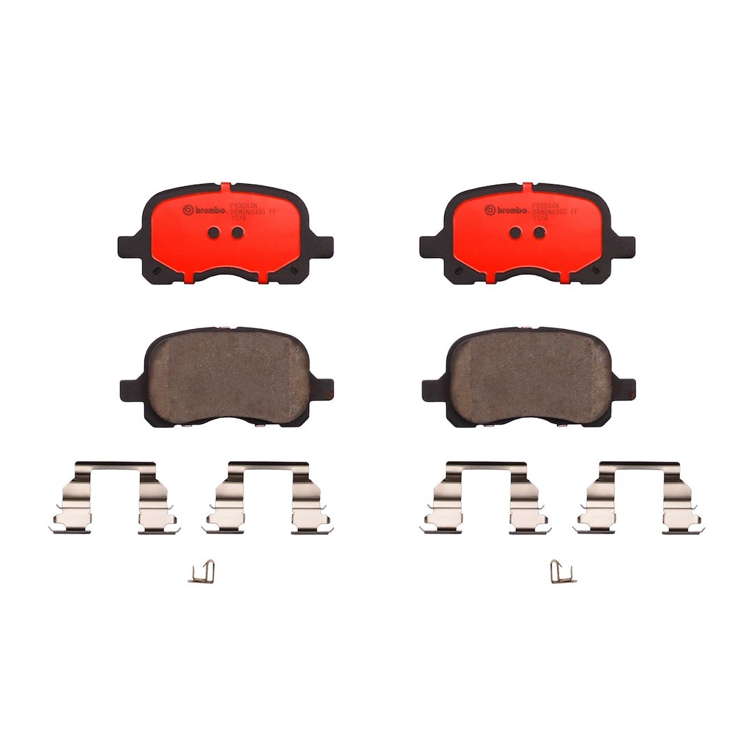 Brembo Brake Pad, Nao, Fmsi Number D741-7611, Ceramic, Set of 4, With Hardware – P83044N