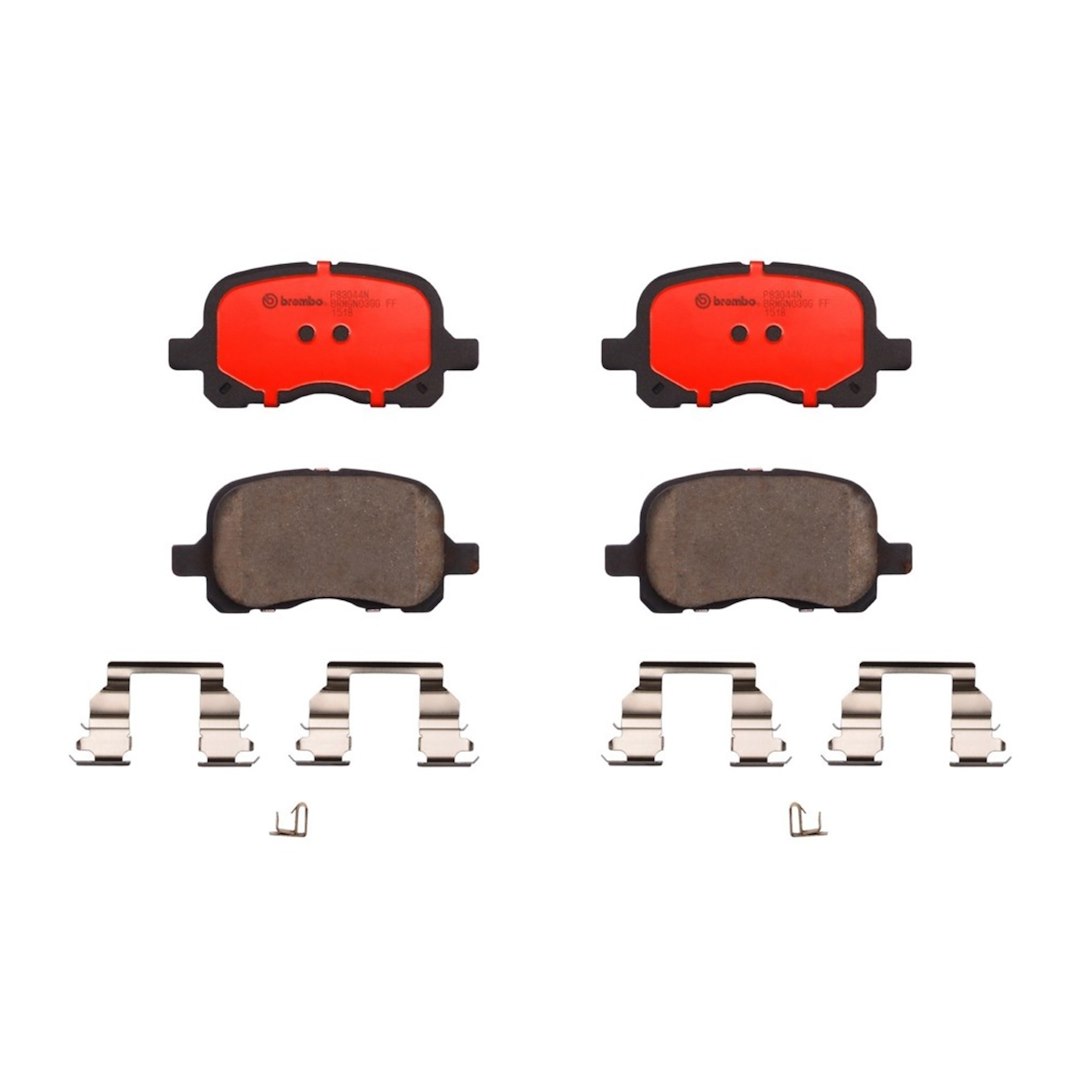 Brembo Brake Pad, Nao, Fmsi Number D741-7611, Ceramic, Set of 4, With Hardware – P83044N