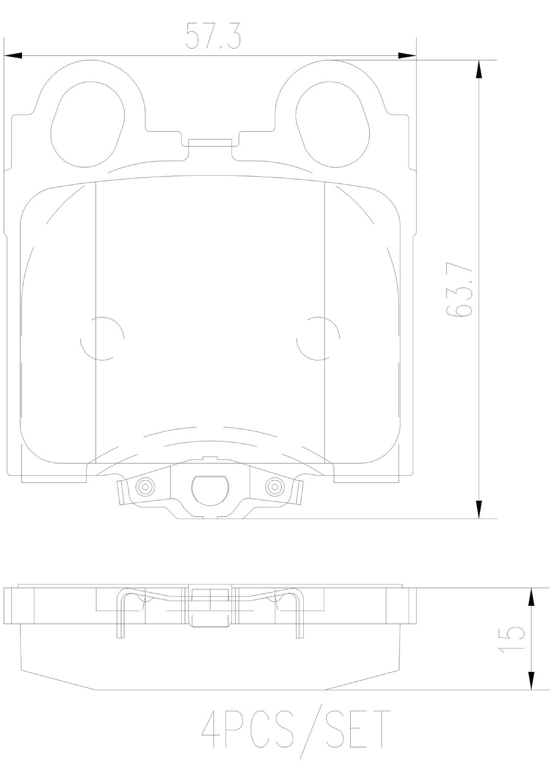 Brembo Brake Pad, Nao, Fmsi Number D771-7638, Ceramic, Set of 4 – P83045N