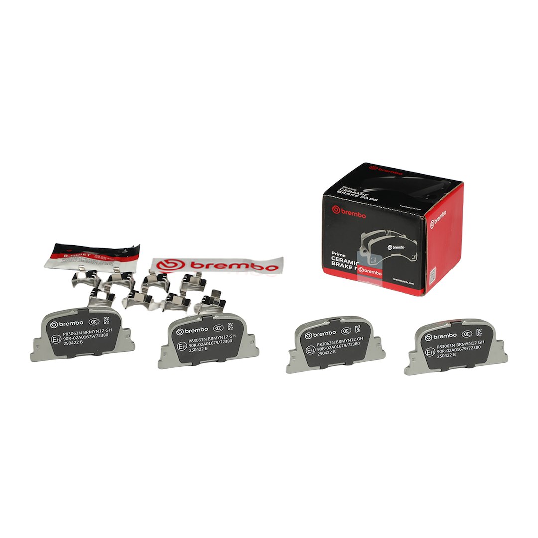 Brembo Brake Pad, Nao, Fmsi Number D835-7708, Ceramic, Set of 4, With Hardware – P83063N
